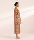 Women's Pret Fancy Jacquard Dyed Brown A-Line Shirt